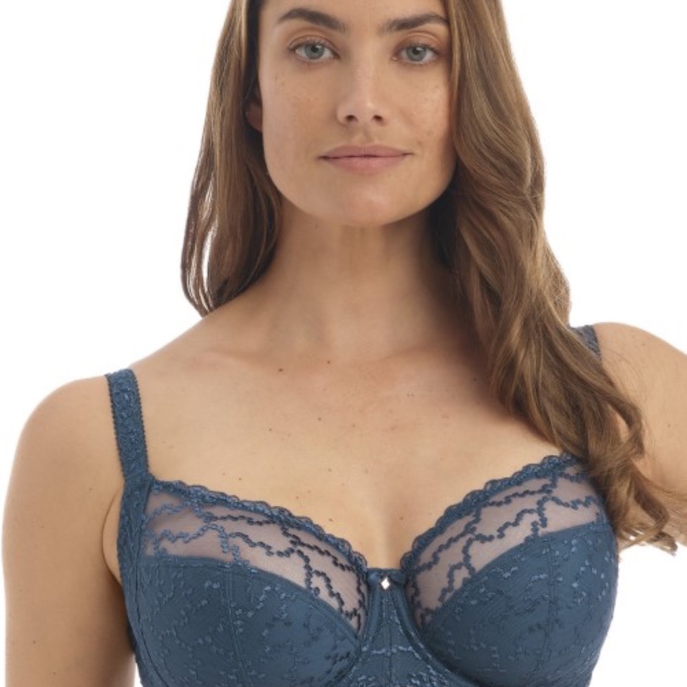 Elegant Lace Underwire Bra - teal